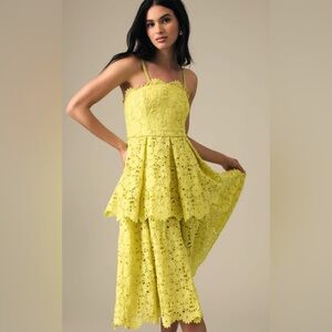 Anthropologie Maeve Tiered Lace‎ Eyelet Dress- 12